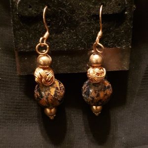 Black round beads with bronze Bling accents